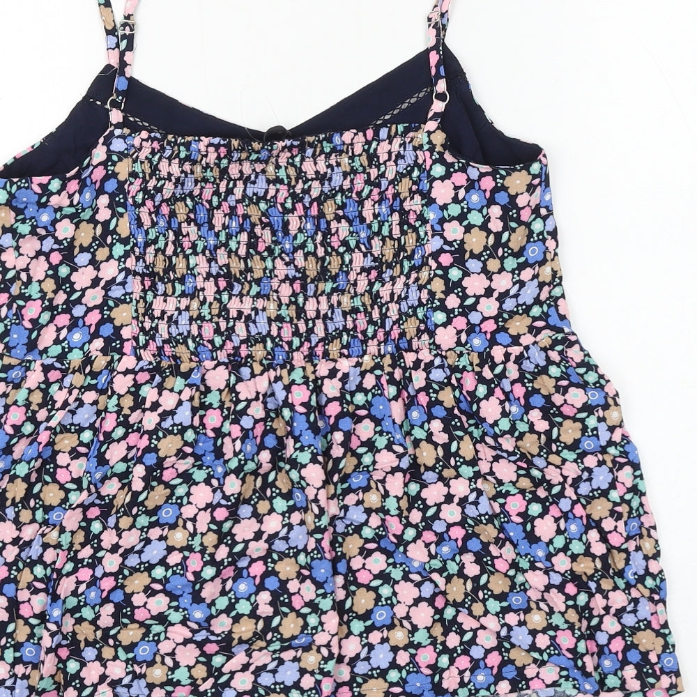 Marks and Spencer Womens Multicoloured Floral Viscose Basic Tank Size 8 V-Neck