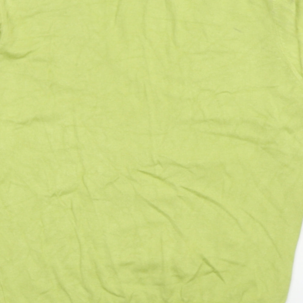 Marks and Spencer Womens Green V-Neck Viscose Pullover Jumper Size 14