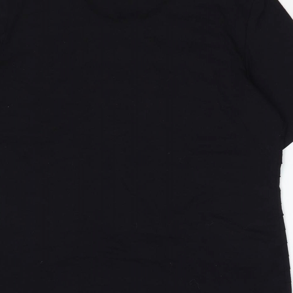 Gerry Weber Womens Black Viscose Basic T-Shirt Size 18 Scoop Neck