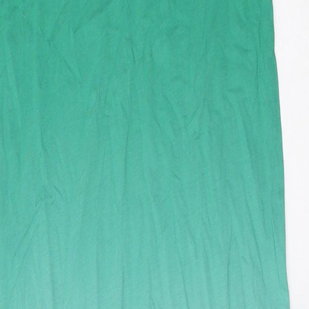 Marks and Spencer Womens Green Polyester Bodycon Size 6 Round Neck Pullover - Ombre