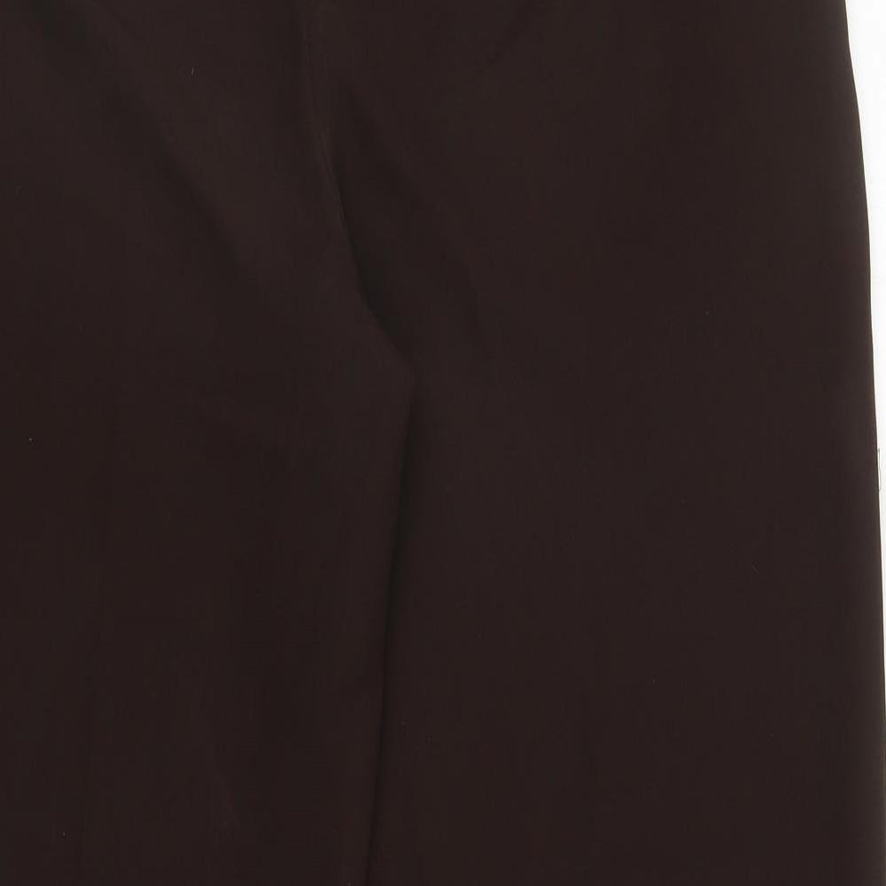 Papaya Womens Brown Polyester Dress Pants Trousers Size 16 L28.5 in Regular Zip