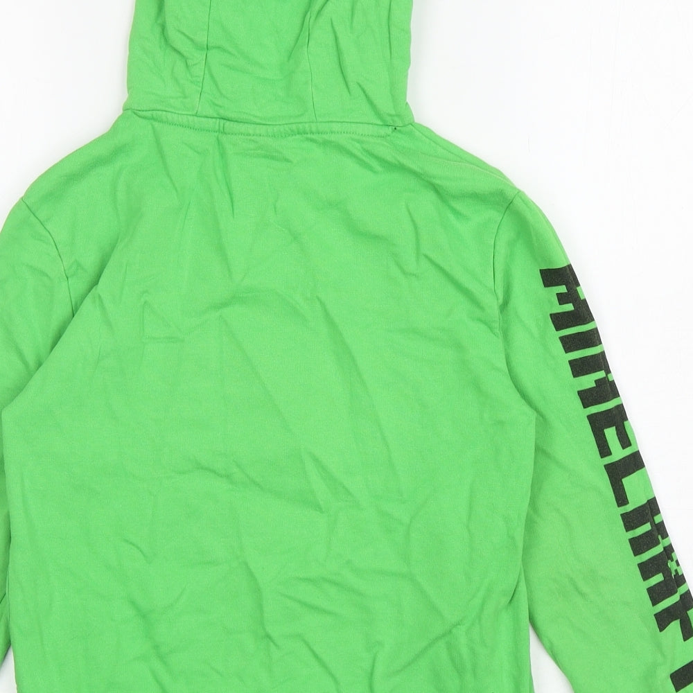 Primark Boys Green Cotton Pullover Hoodie Size 8-9 Years Pullover - Minecraft Creeper