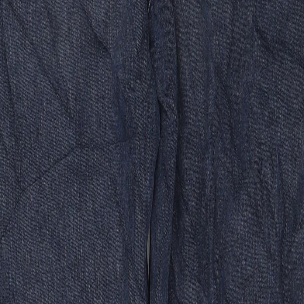 Marks and Spencer Womens Blue Cotton Mom Jeans Size 8 L27 in Regular Button