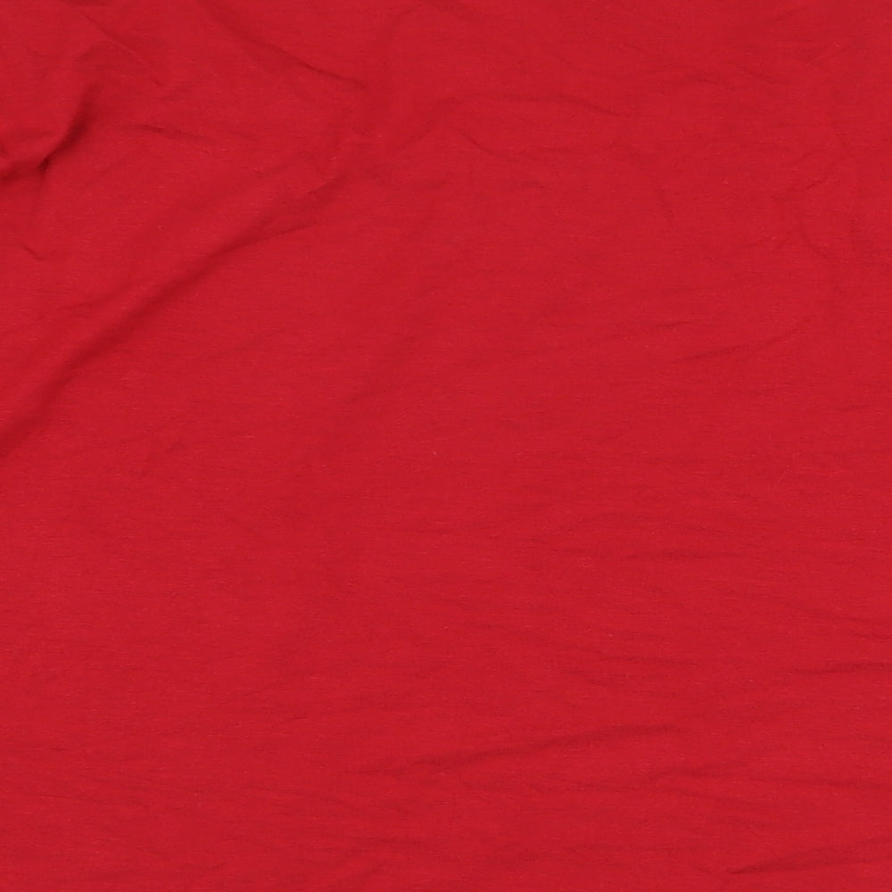 Marks and Spencer Womens Red Viscose Basic Blouse Size 10 Round Neck