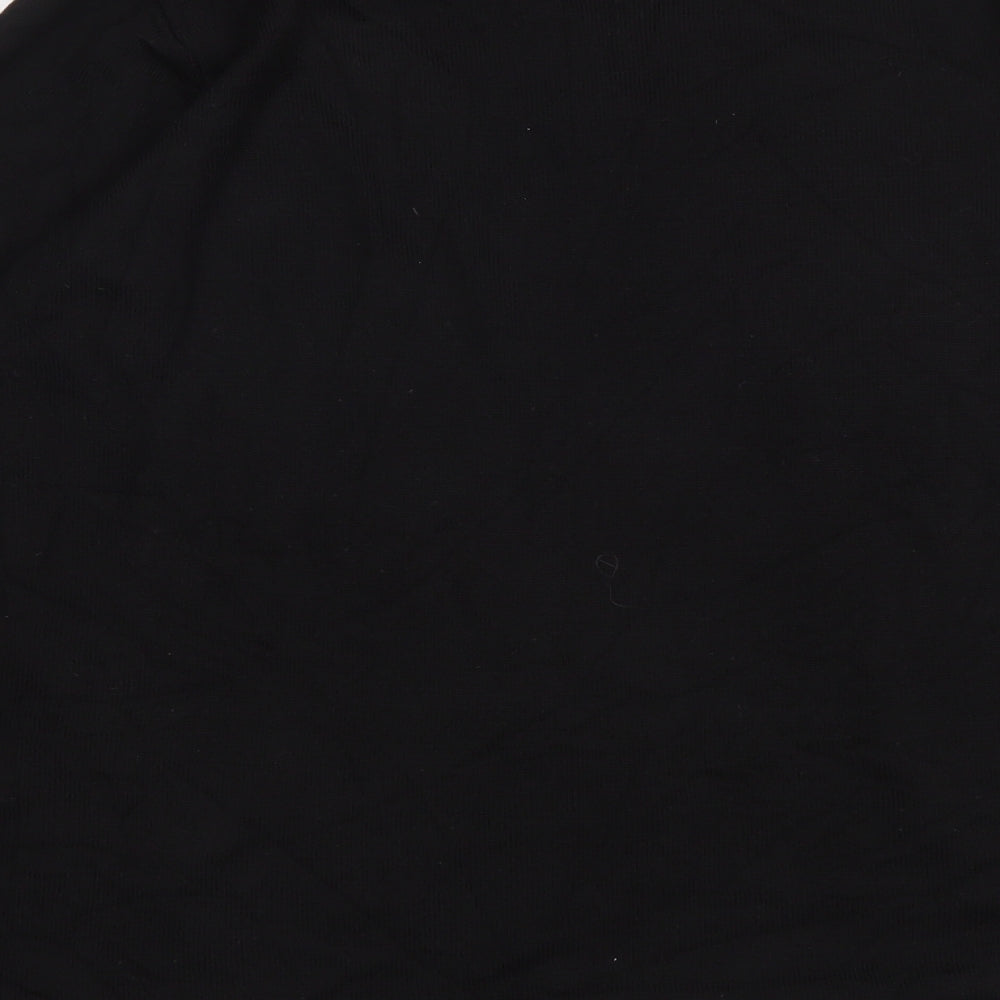 Classic Womens Black V-Neck Acrylic Pullover Jumper Size 14
