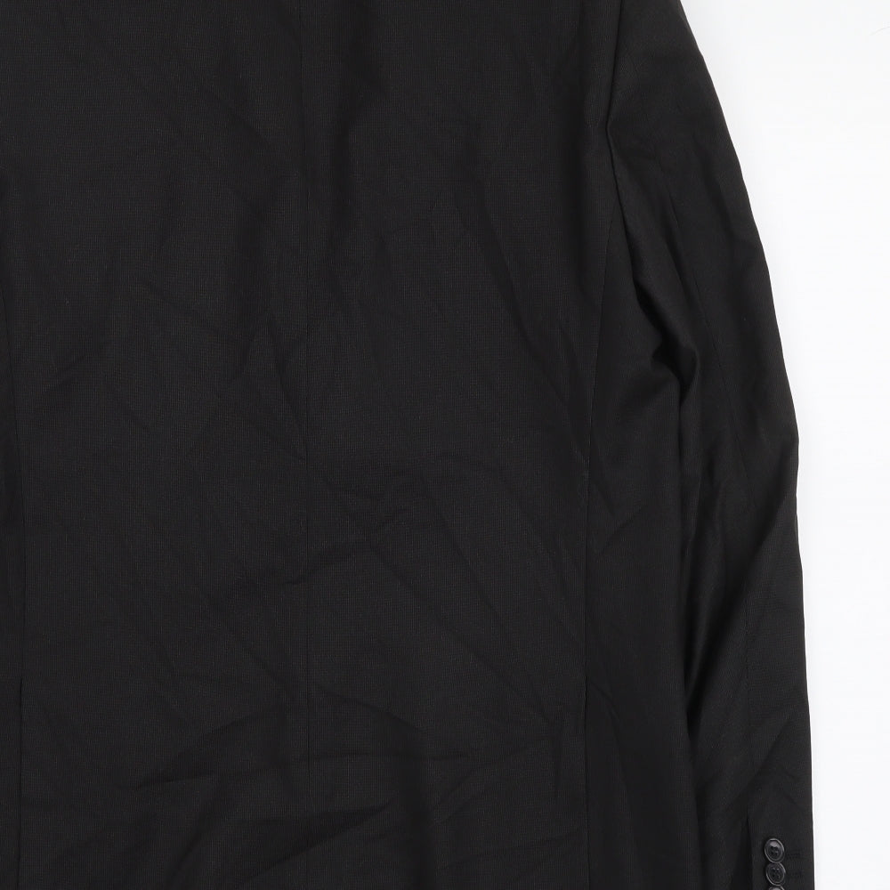 George Mens Black Polyester Jacket Suit Jacket Size M