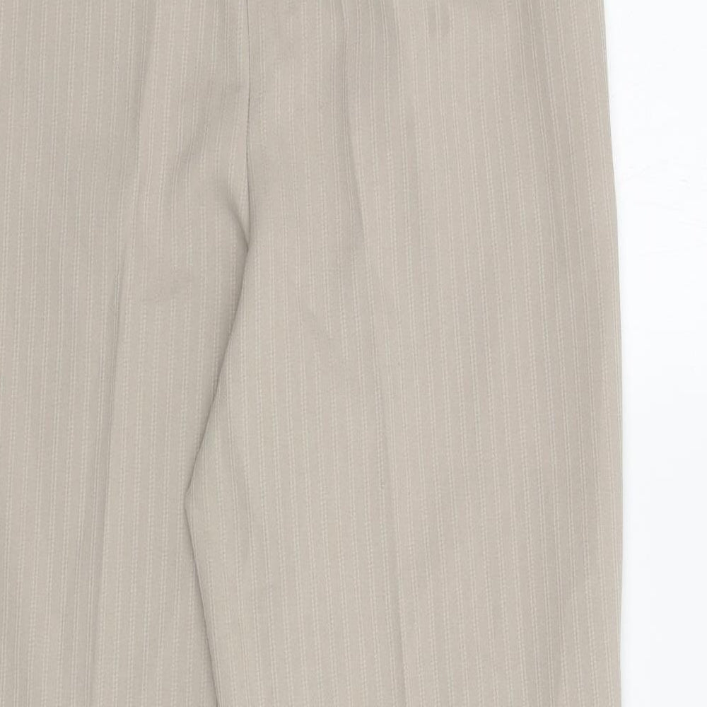 Slimma Womens Beige Polyester Carrot Trousers Size 12 L26.5 in Regular