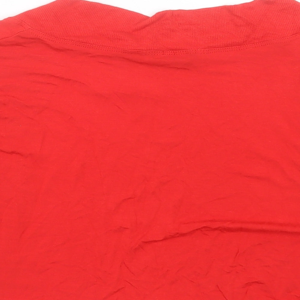 New Look Womens Red V-Neck Viscose Cardigan Jumper Size 18