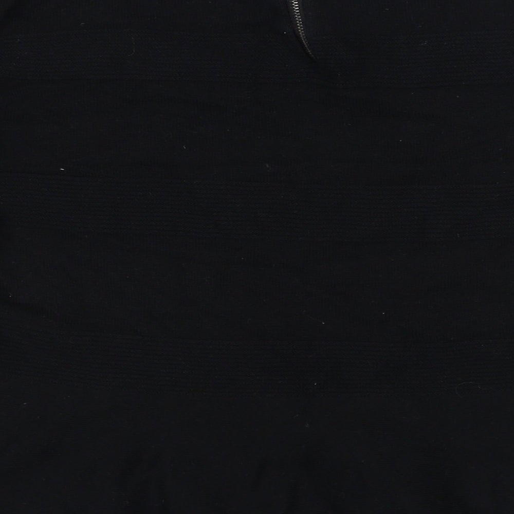 Oasis Womens Black Cotton Basic T-Shirt Size M - Peplum