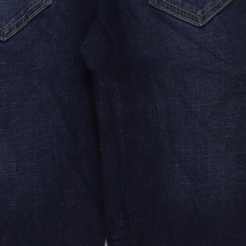marks and Mens Blue Cotton Straight Jeans Size 38 in L29 in Regular Button