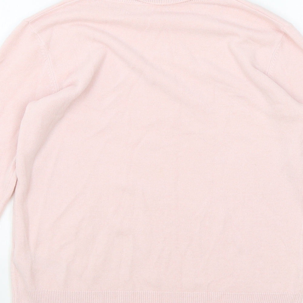Marks and Spencer Womens Pink Roll Neck Acrylic Pullover Jumper Size 10