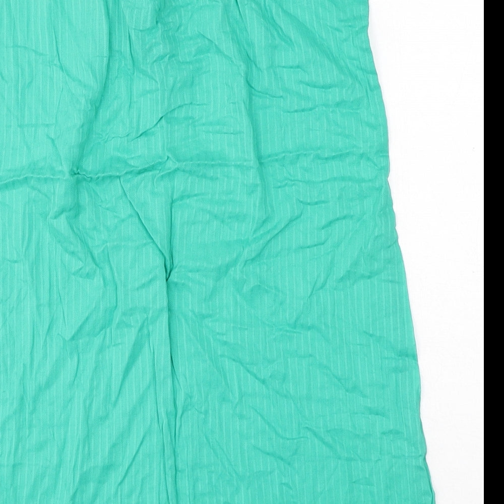 Marks and Spencer Womens Green Cotton Mini Size 14 Round Neck