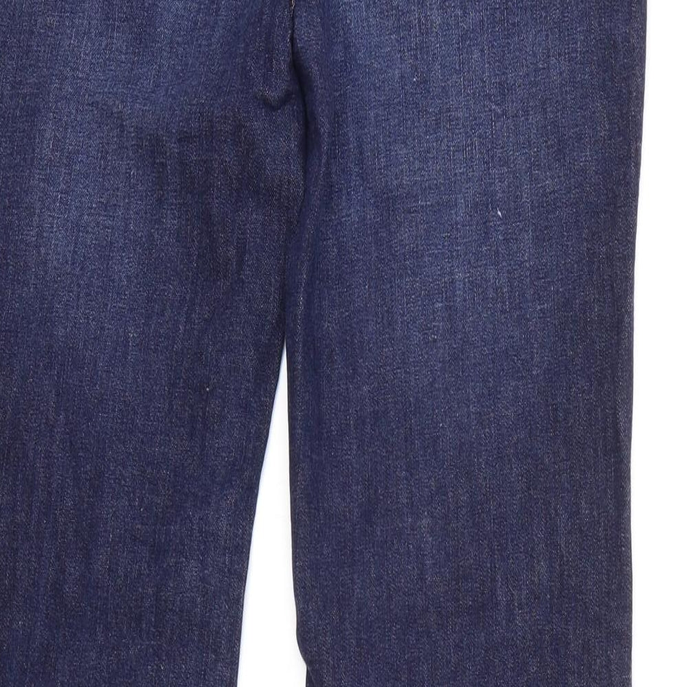 White Stuff Womens Blue Cotton Bootcut Jeans Size 10 L29 in Regular Zip