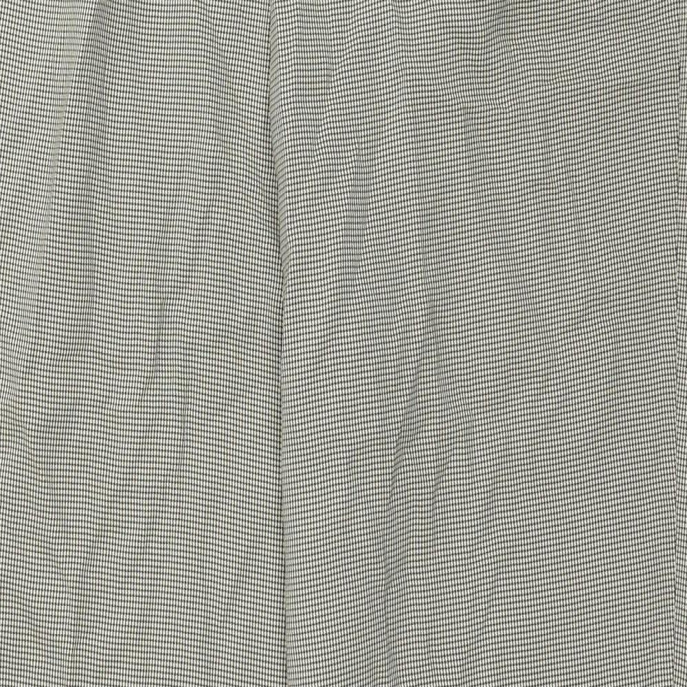 Marks and Spencer Womens Beige Herringbone Polyester Trousers Size 16 L27 in Regular Zip