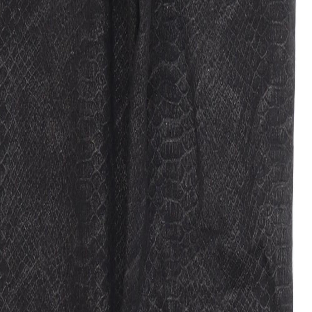 H&M Womens Black Animal Print Cotton Skinny Jeans Size 24 in L32 in Regular Zip - Snake Print