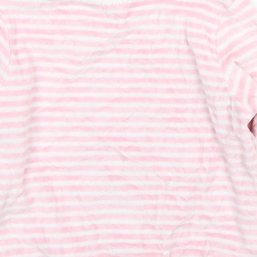 Tiny Tatty Teddy Girls Pink Striped Cotton Pullover Jumper Size 0-3 Months Button - Teddy Bear