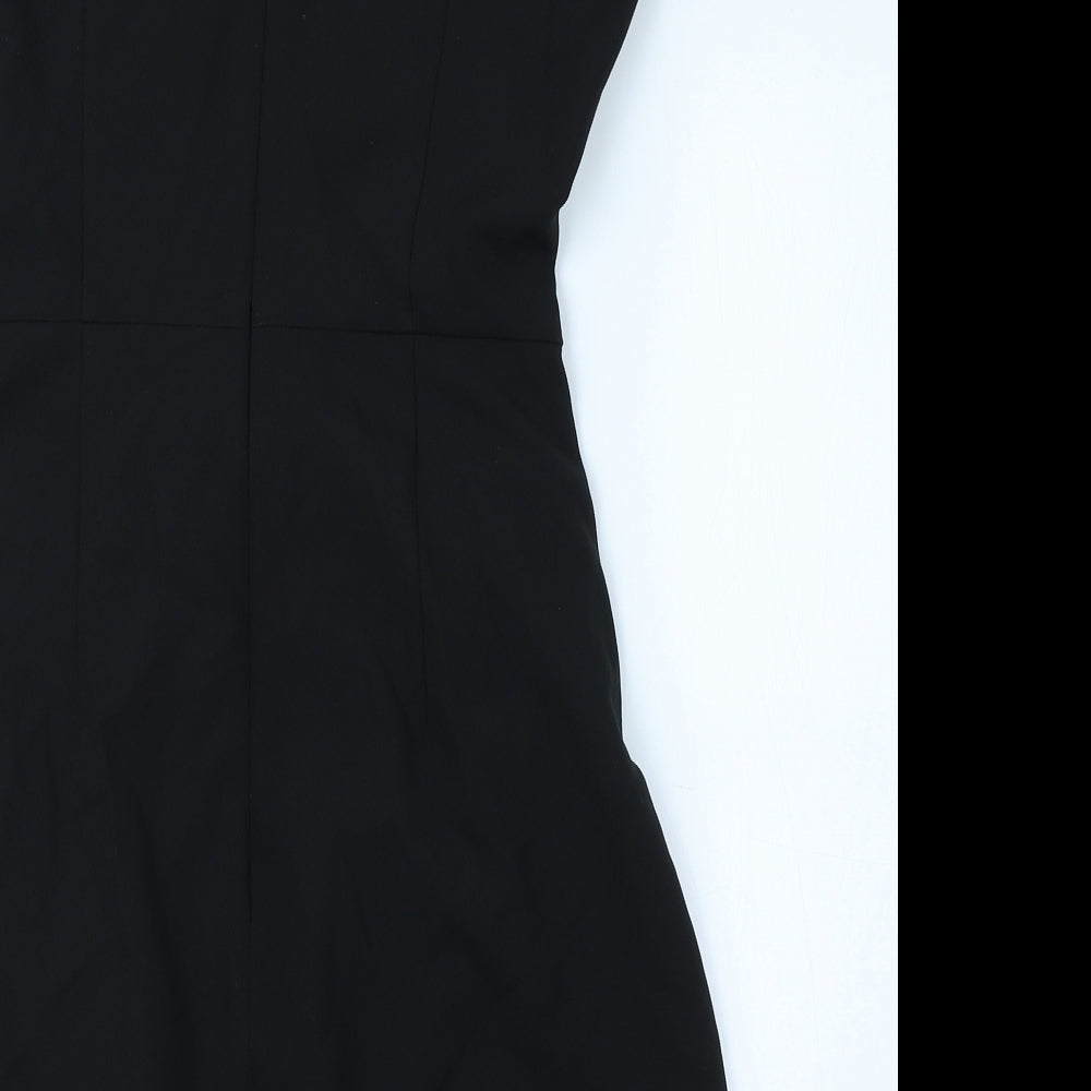 Zara Womens Black Polyester Mini Size L Sweetheart Zip