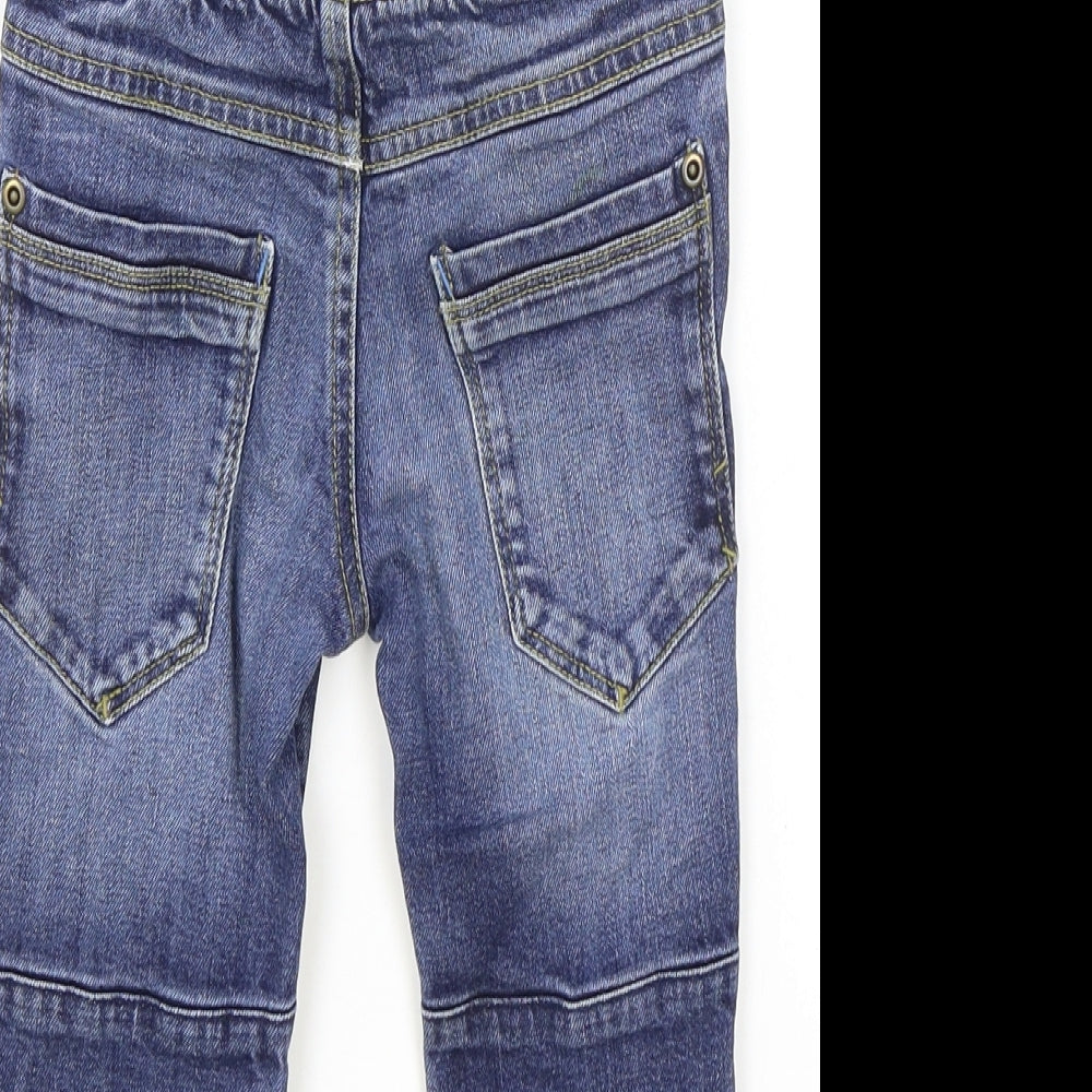 Waitrose Mini Boys Blue Cotton Jogger Jeans Size 12-18 Months Drawstring