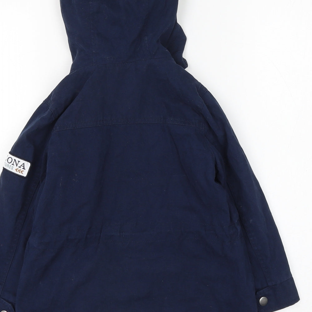 La Redoute Boys Blue Overcoat Coat Size 5 Years Zip