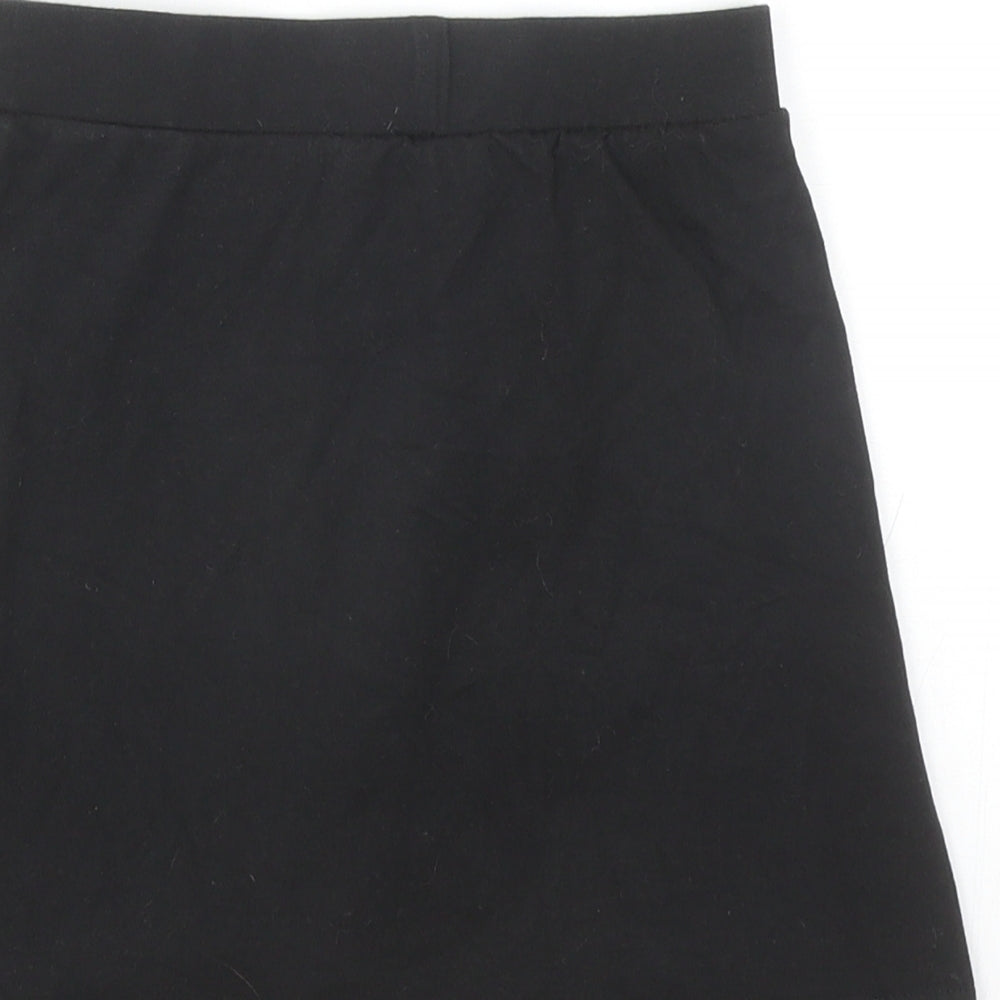 Nutmeg Girls Black Cotton A-Line Skort Size 7-8 Years Regular Pull On