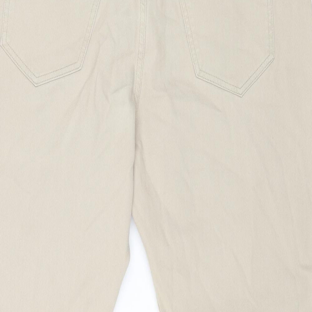 Marks and Spencer Womens Beige Cotton Straight Jeans Size 40 in L29 in Regular Zip