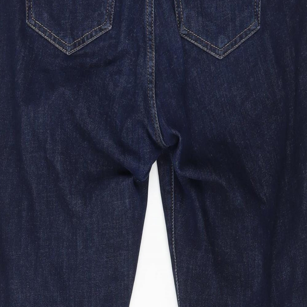 NEXT Womens Blue Cotton Straight Jeans Size 18 L24 in Regular Zip