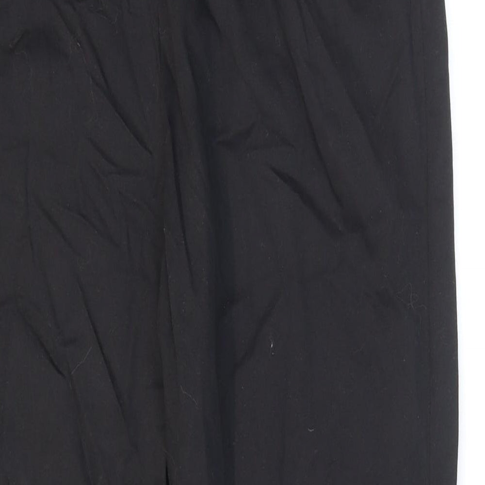 Marks and Spencer Womens Black Cotton Dress Pants Trousers Size 10 L21 in Regular Zip