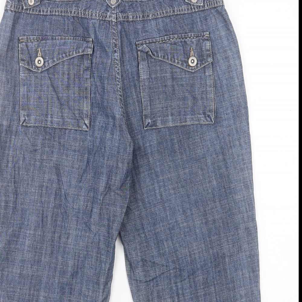 NEXT Womens Blue Cotton Bermuda Shorts Size 12 L17 in Regular Button