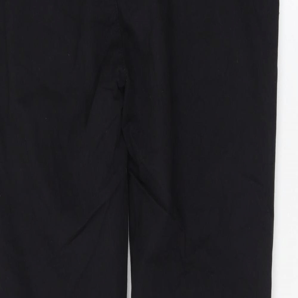 Zara Womens Black Cotton Trousers Size 36 in L30 in Regular Zip