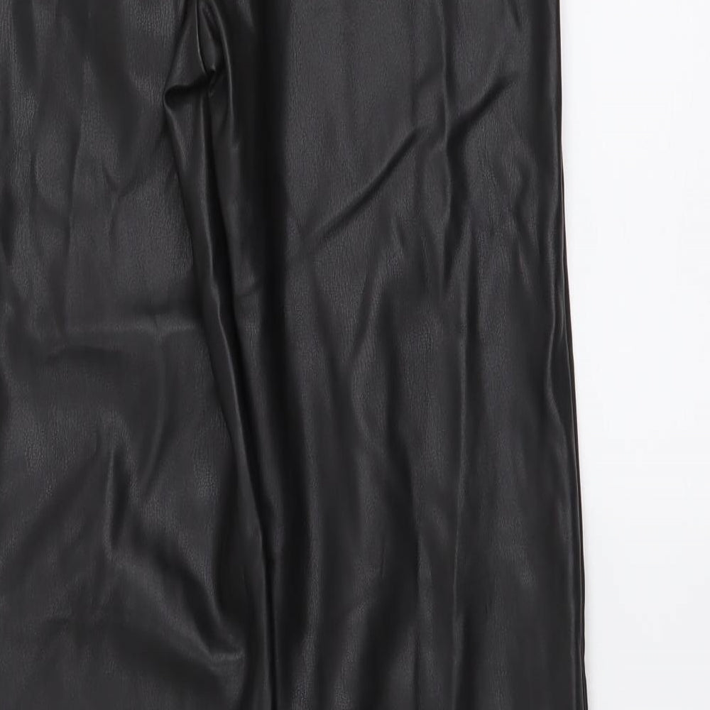 ASOS Womens Black Polyurethane Trousers Size 22 in L27 in Regular Zip