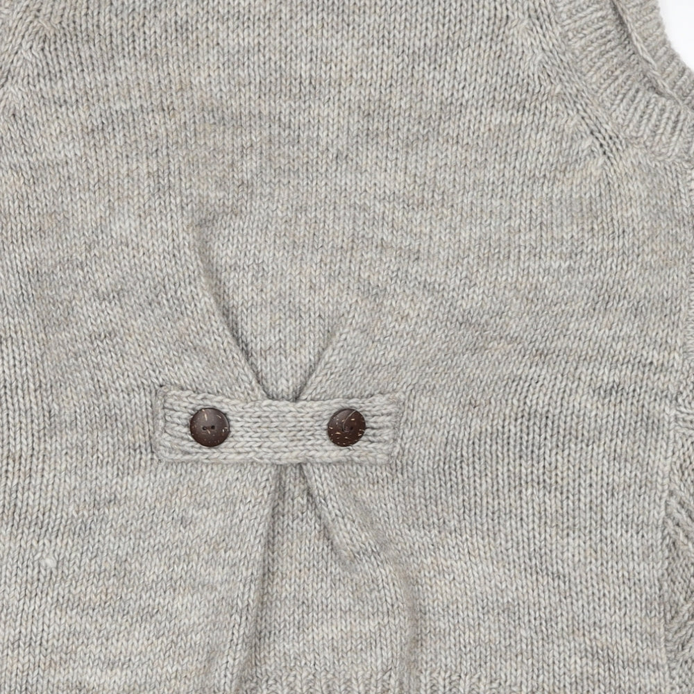 Marks and Spencer Womens Brown Roll Neck Acrylic Cardigan Jumper Size 16