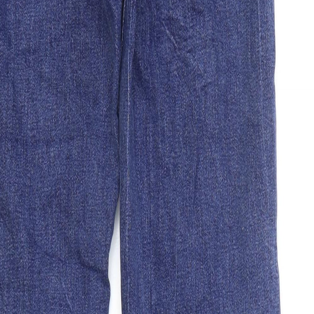 Marks and Spencer Womens Blue Cotton Skinny Jeans Size 8 L32 in Regular Zip