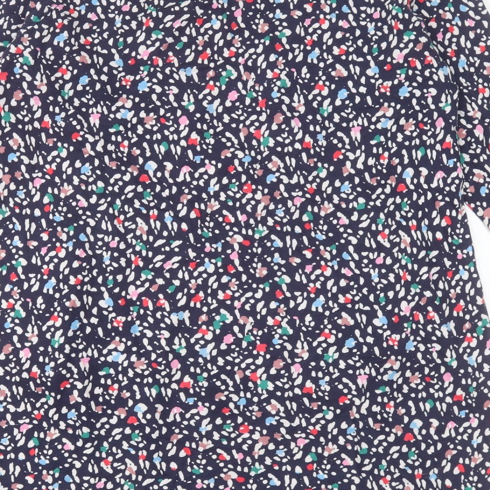 Joules Womens Multicoloured Geometric Cotton Jumper Dress Size 18 Crew Neck Pullover