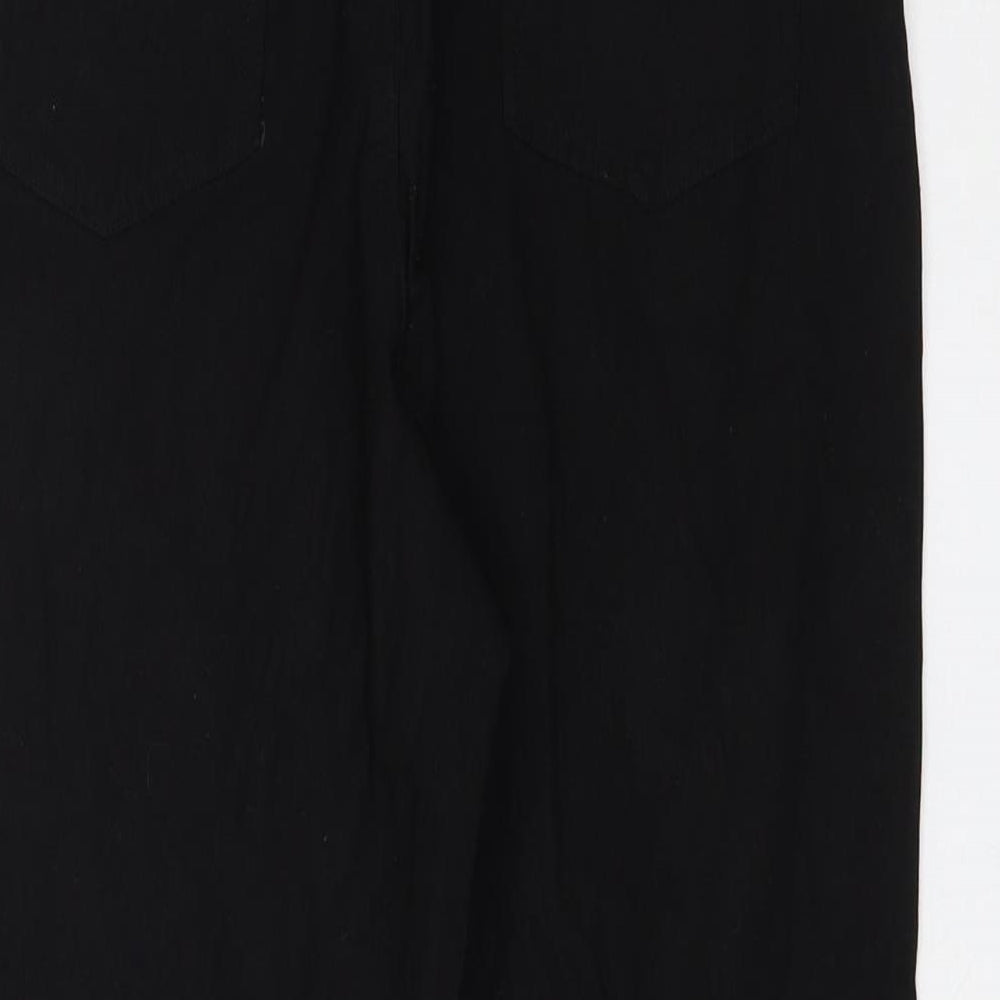 Select Womens Black Viscose Capri Trousers Size 12 L22 in Regular Zip - Lace Up