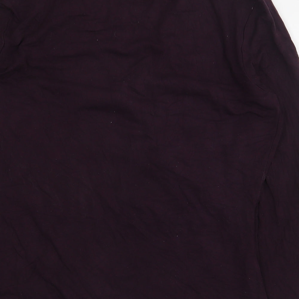 Preworn Womens Purple Viscose Basic T-Shirt Size 10 V-Neck - Size 10-12. Wrap/cross-over front