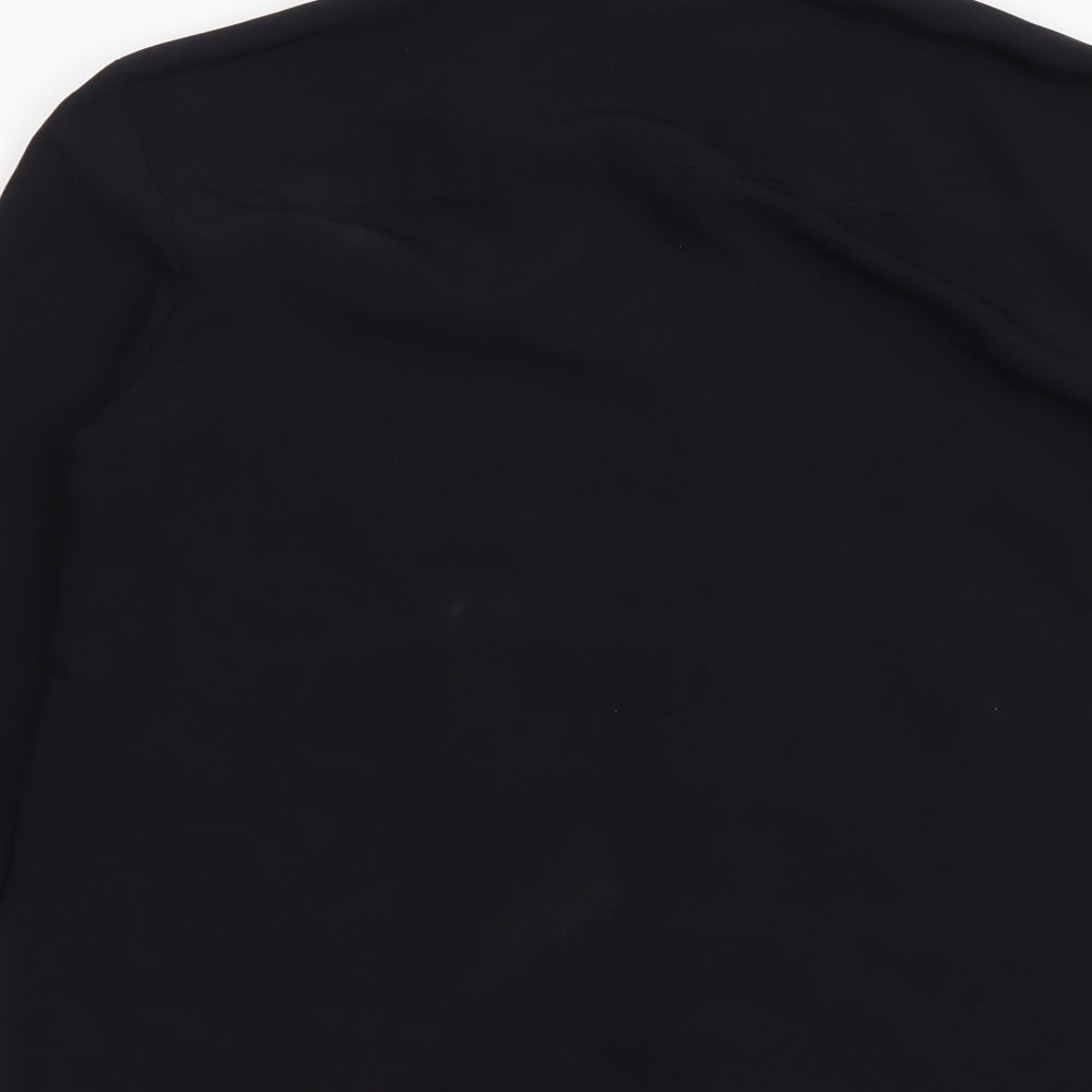 H&M Womens Black Polyester Basic Button-Up Size S Collared