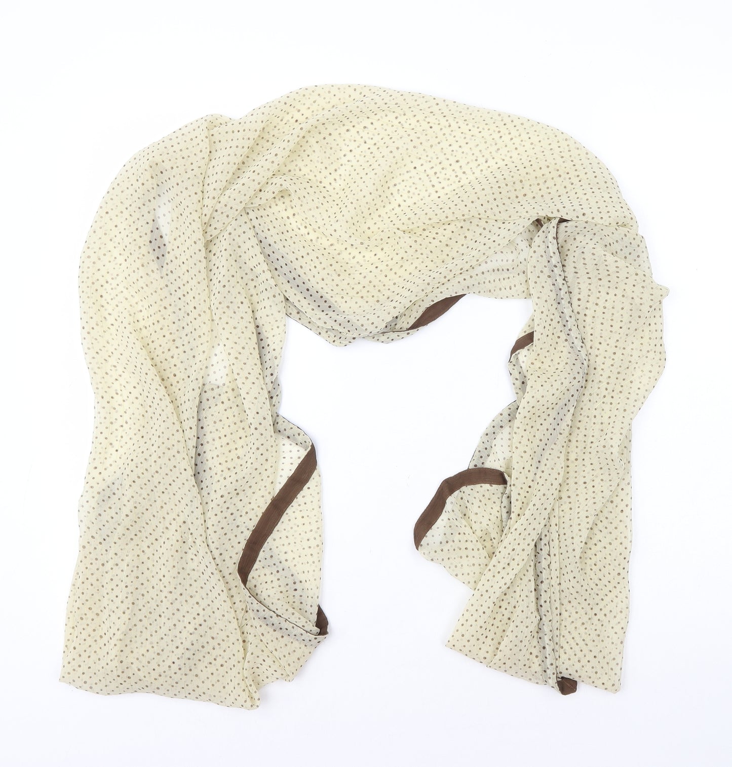 Preworn Womens Beige Polka Dot Polyester Scarf - 28