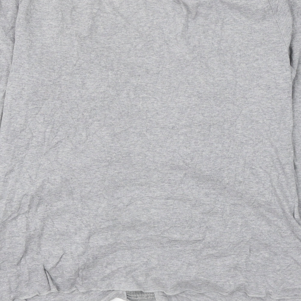 Marks and Spencer Womens Grey Cotton Basic Blouse Size 14 V-Neck