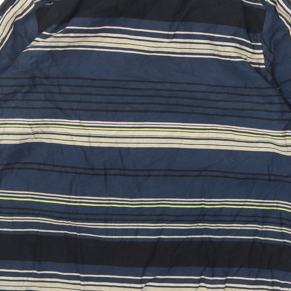 Monsoon Womens Multicoloured Striped Cotton Basic Blouse Size 10 Boat Neck