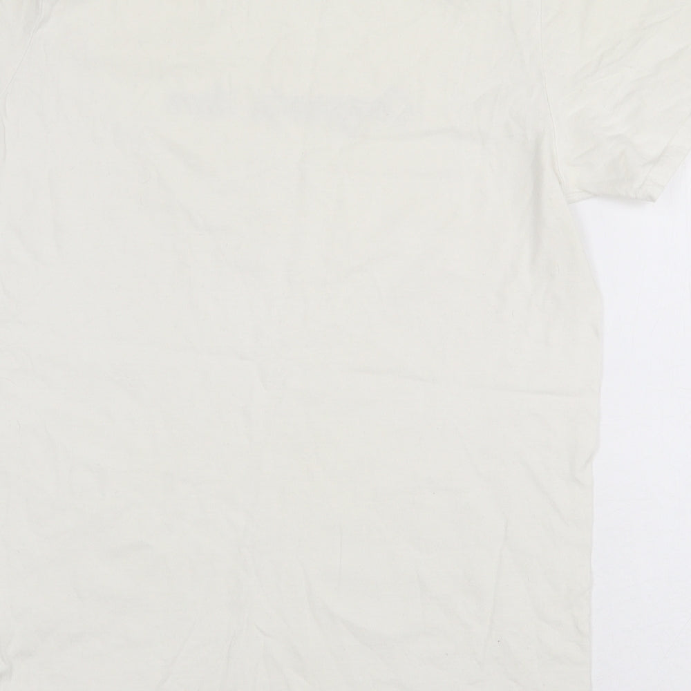 Preworn Womens White 100% Cotton Basic T-Shirt Size S Round Neck - Congrats Hun