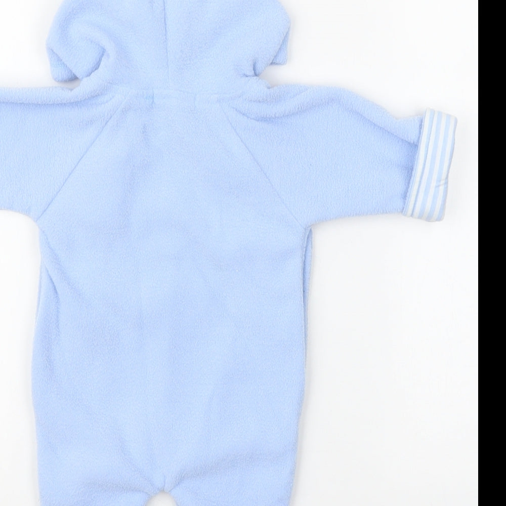 Baby C Baby Blue Geometric 100% Polyester Babygrow One-Piece Size 0-3 Months Button - Cow print