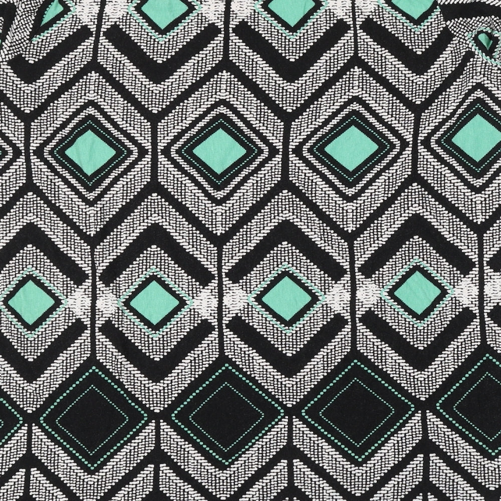 Anya Madsen Womens Multicoloured Geometric Viscose Basic Blouse Size 28 Round Neck