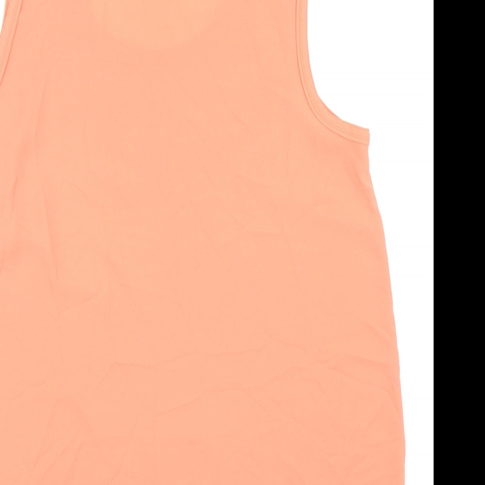 Marks and Spencer Womens Orange Polyester Basic Tank Size 16 Scoop Neck
