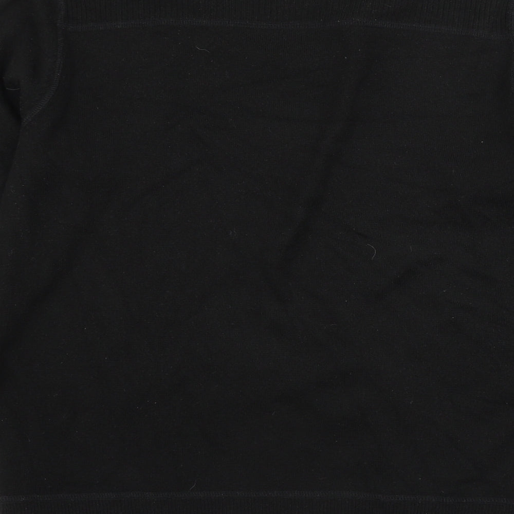 Red Herring Mens Black V-Neck Acrylic Pullover Jumper Size M