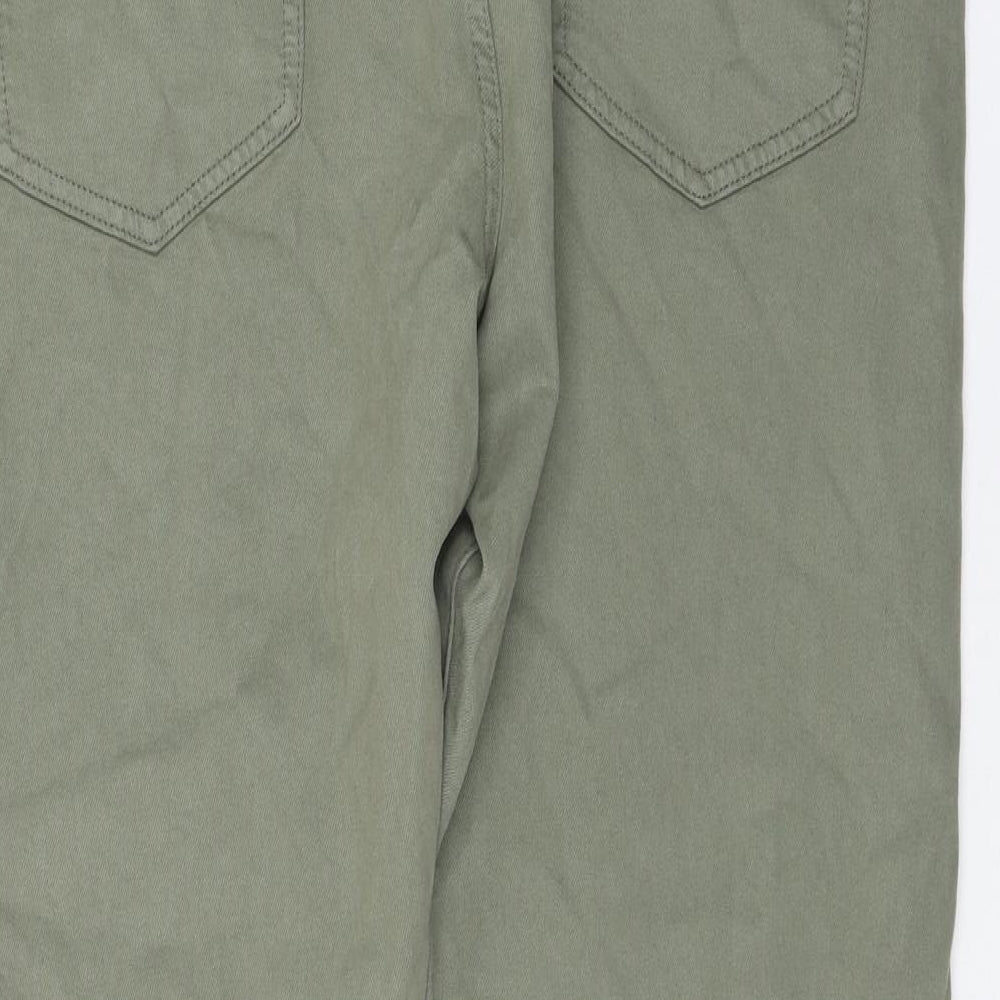 Marks and Spencer Womens Green Cotton Skinny Jeans Size 40 in L31 in Regular Zip