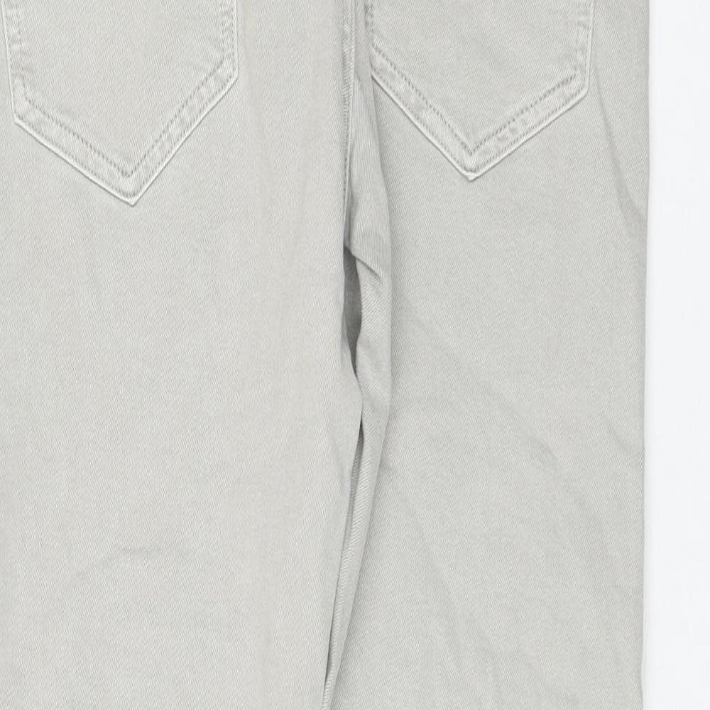 Marks and Spencer Womens Grey Cotton Skinny Jeans Size 32 in L31 in Regular Zip