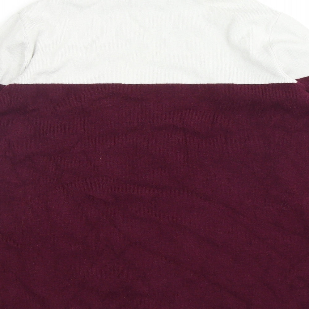 Marks and Spencer Womens Purple Mock Neck Viscose Pullover Jumper Size 10 - Colourblock