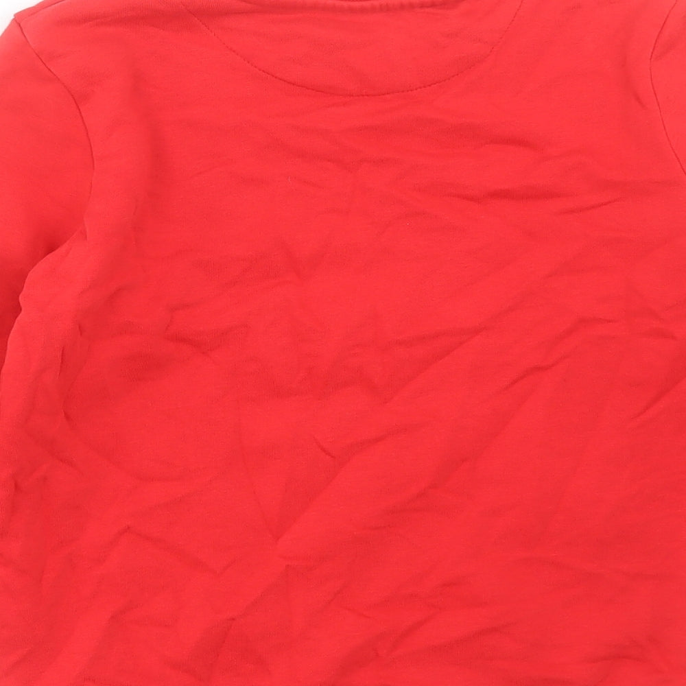 Marks and Spencer Boys Red Cotton Pullover Sweatshirt Size 10-11 Years Pullover