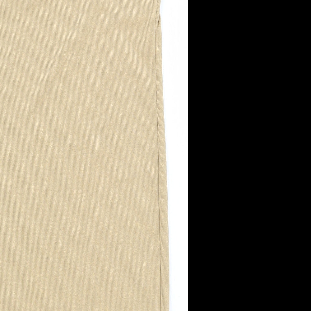 PRETTYLITTLETHING Womens Beige Polyester Mini Size 12 Round Neck Pullover