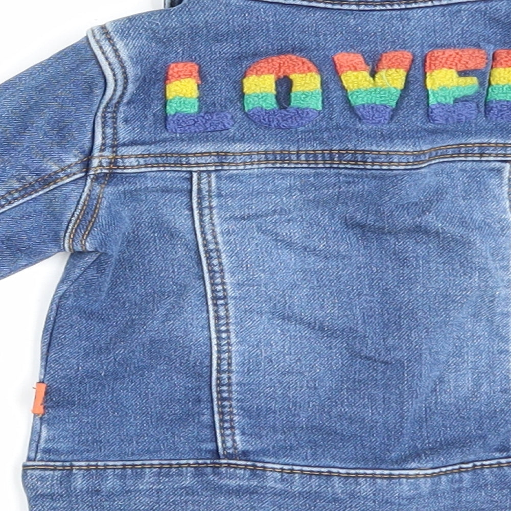Primark Blue Basic Jacket Jacket Size 3-6 Months Button - Rainbow Loved